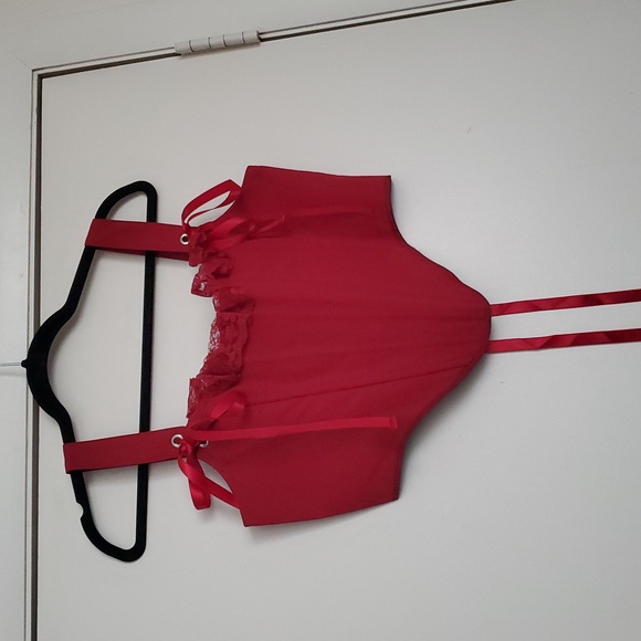 *NWT* Lively Ghosts Draconian Red Corset Top with Ribbon Details - Picture 4 of 16
